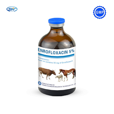 Ветеринарная вводимая впрыска 50mg 50ml/100ml Enrofloxacin лекарств для лошадей скотин